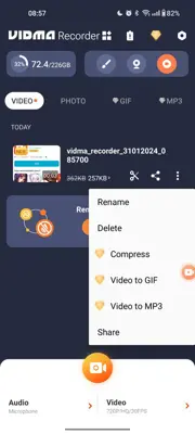 Vidma Recorder android App screenshot 3